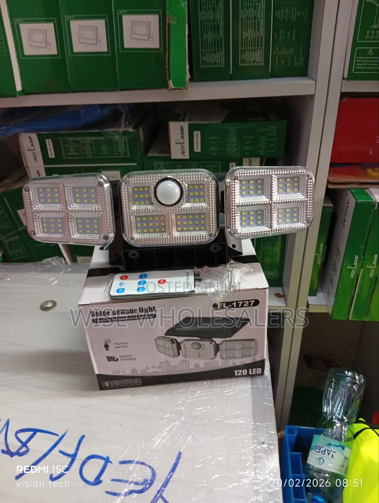 Led Solar Motion Sensor Streetlight With 3 Heads Adjustable Light
