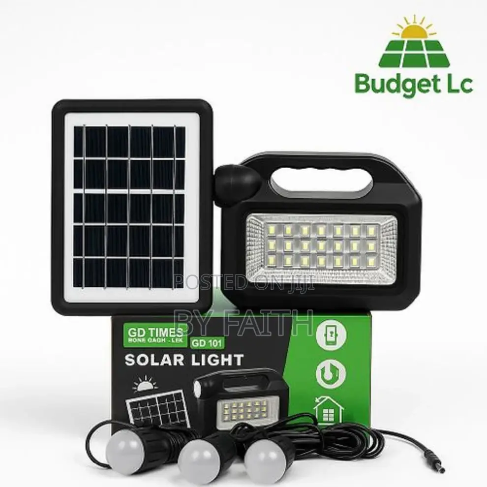 Jsot Lamp Js-201 Solar Light With 3 Bulbs and a Solar Panel.