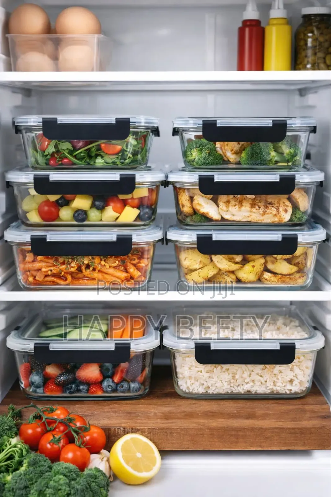 4pcs Glass Food Containers