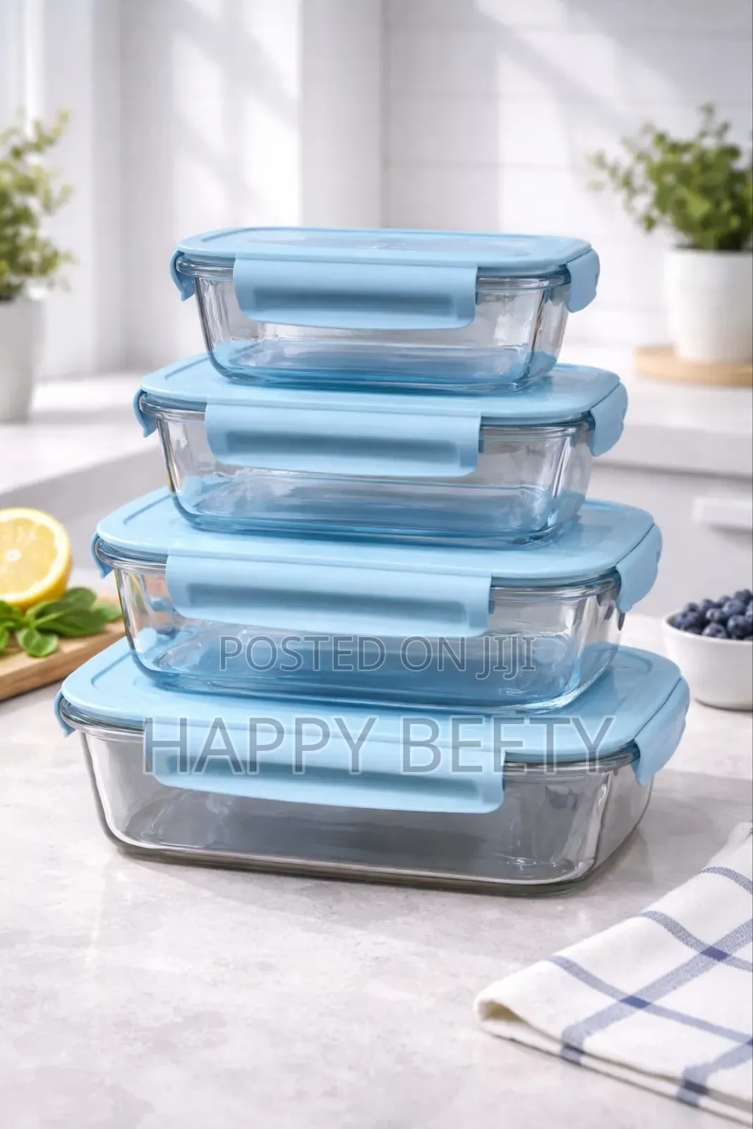 4pcs Glass Food Containers