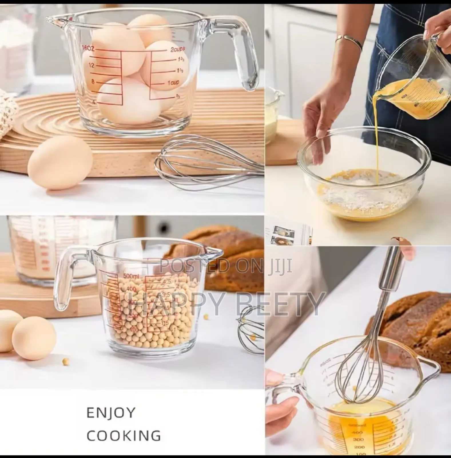 *1000ml Glass Measuring Cup With Scale and Handle*