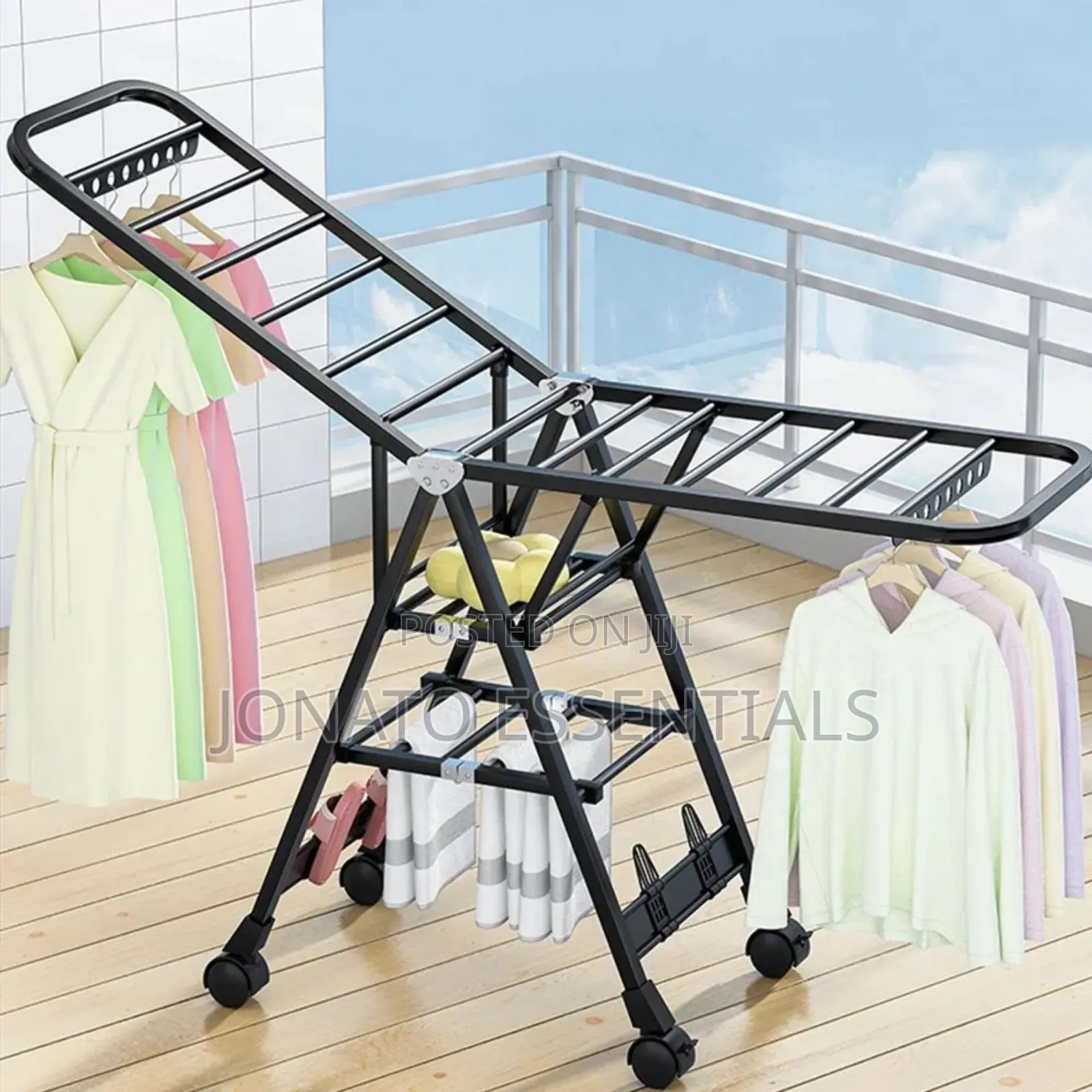 Portable Folding Clothes Drying Rack With Wheels Kenya
