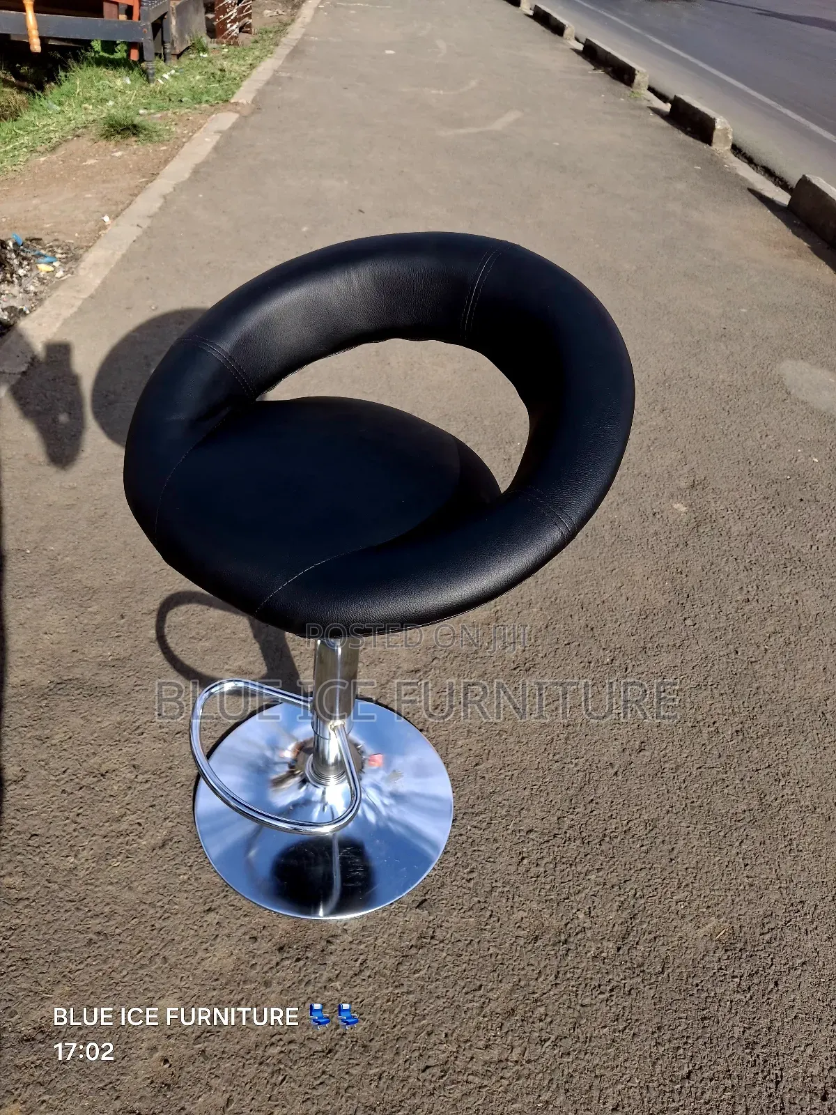 Imported Leather Adjustable Stool