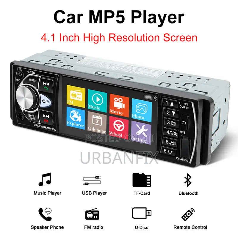 Quality 4.1 Inch Mp3/Mp4/Mp5 Bluetooth Car Radio With Fm, Usb, Aux