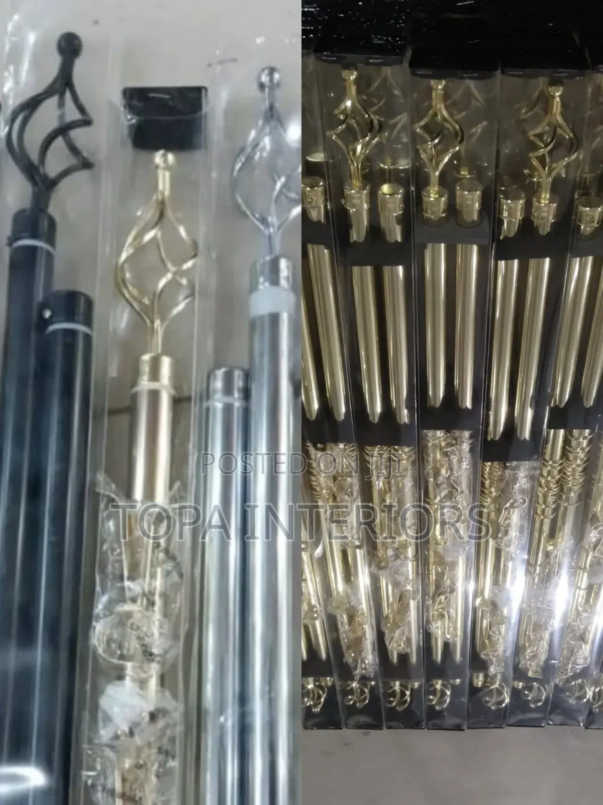 2m Single Imported Chrome Pipe Design Adjustable Curtain Rods