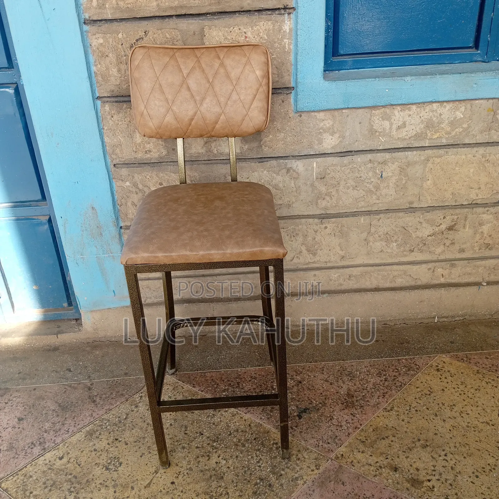 Power Coating Brown High Stool