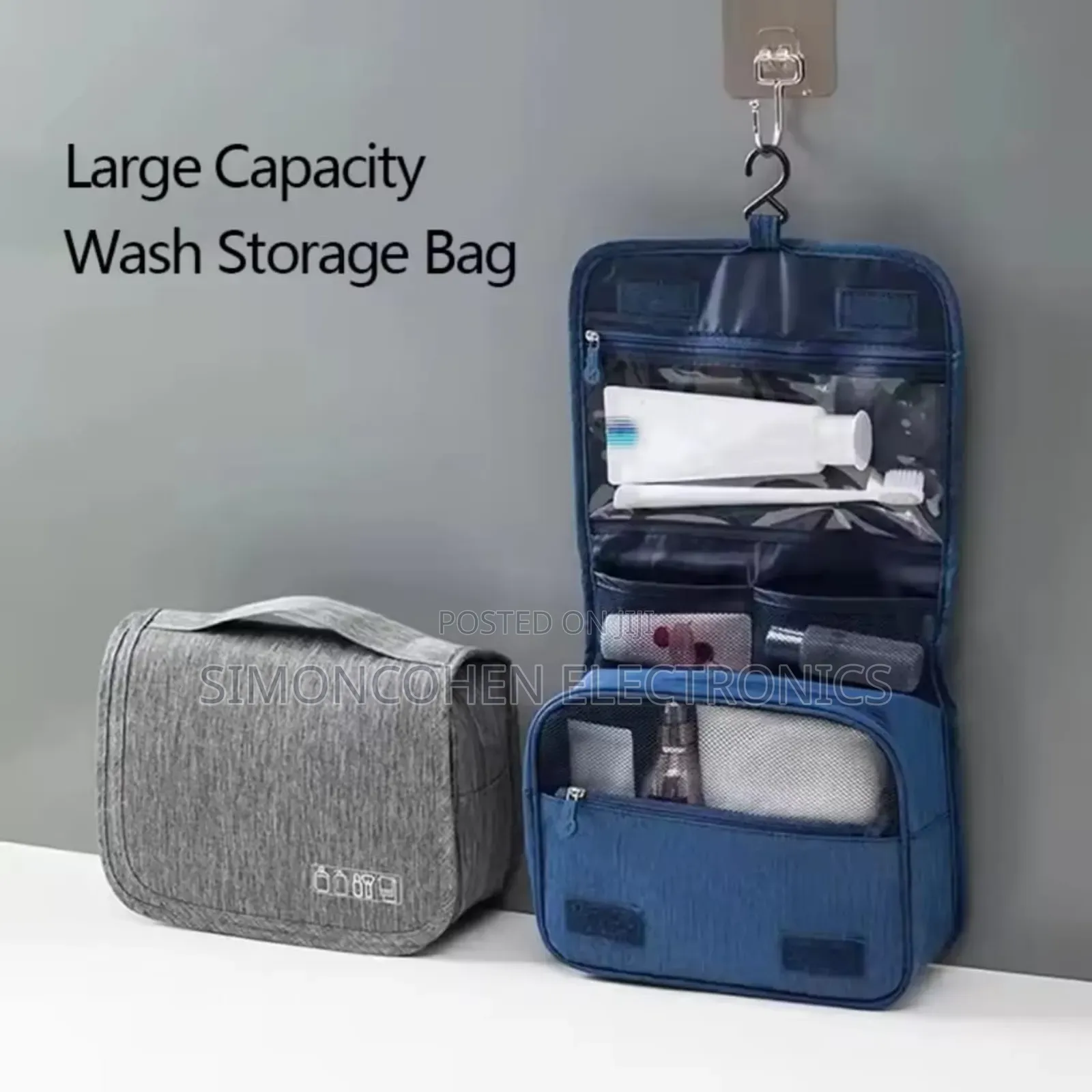 Portable Cosmetic Makeup Toiletry Bags With Hooks