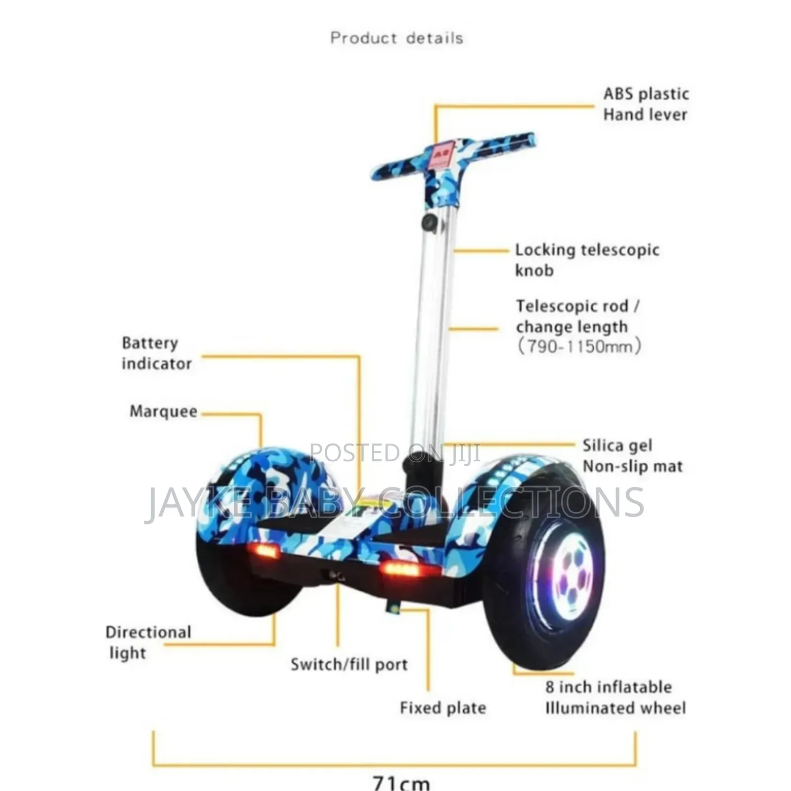 Smart Balance A8 Hoverboard | Blue Galaxy | Kids Adults | T-Bar