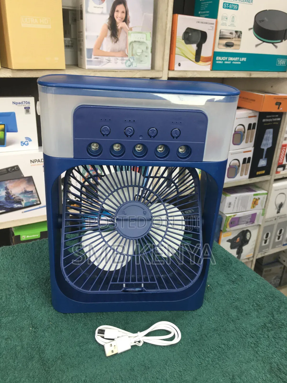 Portable Humidifier Air Cooler Fan With Mist & Led Lights