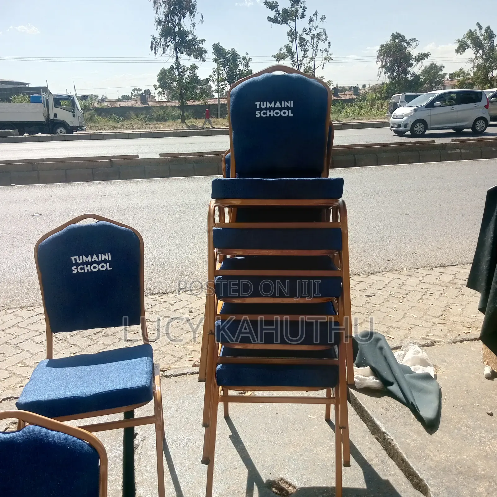 Conference Chairs With Log of School