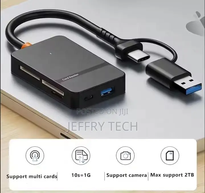Usb Type C + Usb 3.0 8 in 1 Multi-Ports Card Reader Support Ms Cf Tf/S