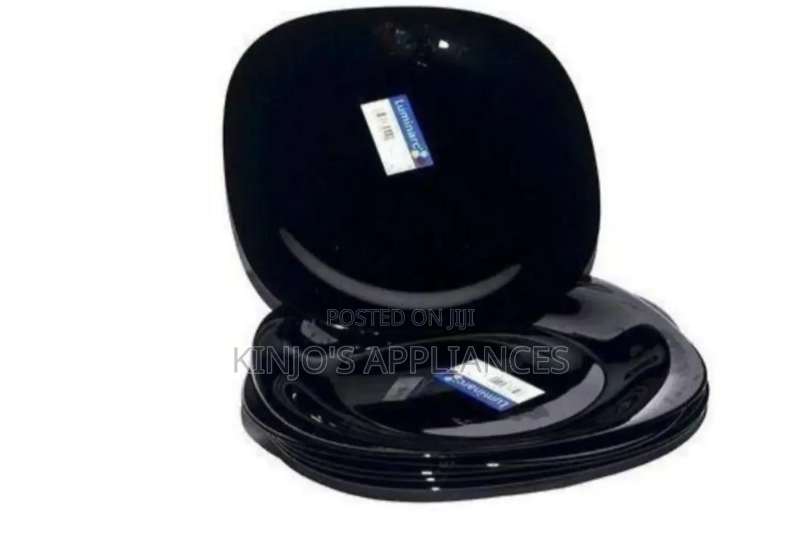 Set of 6 Luminarc Square Black Plates
