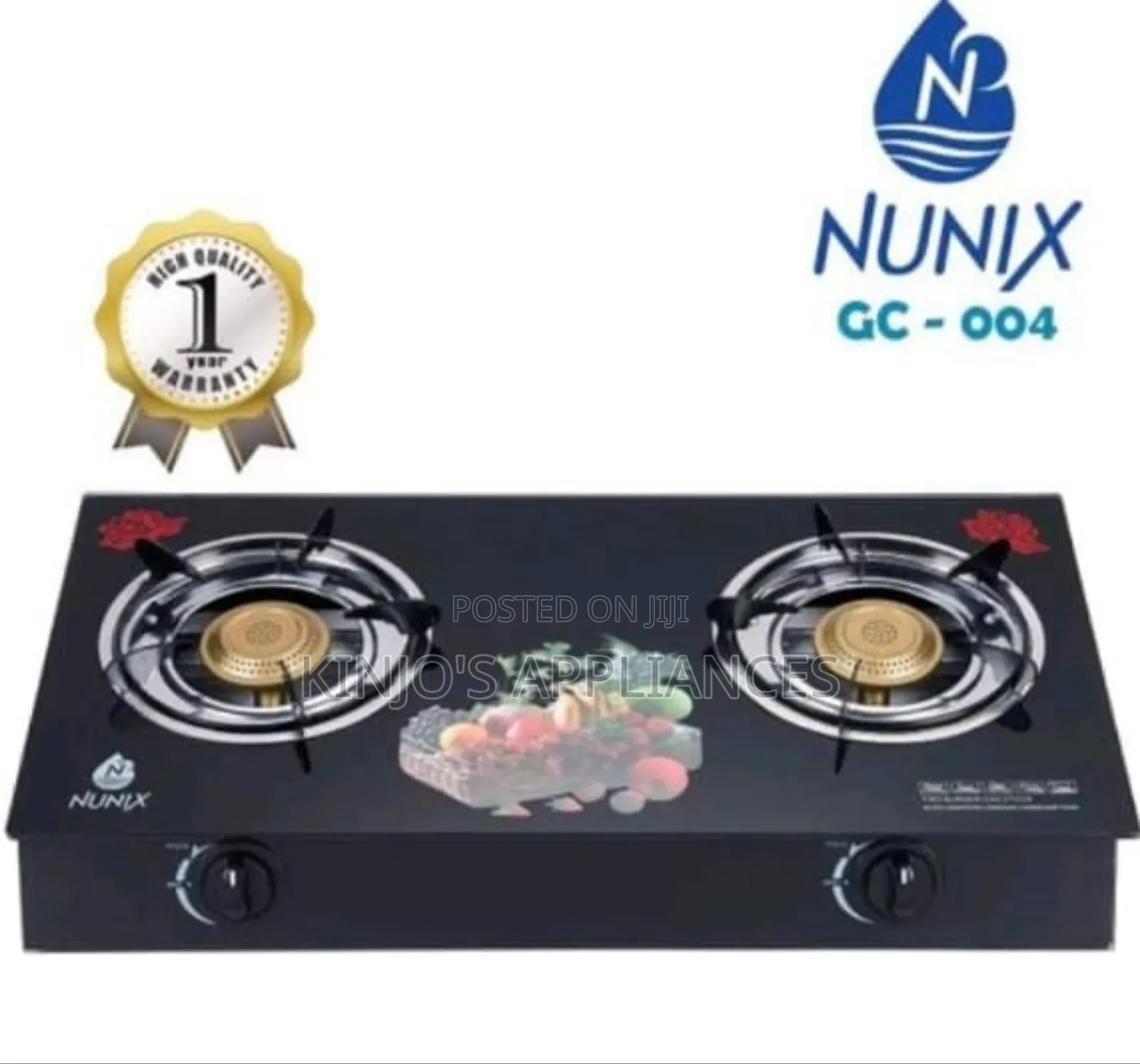Nunix 2burner Tampered Glass Top Cooker