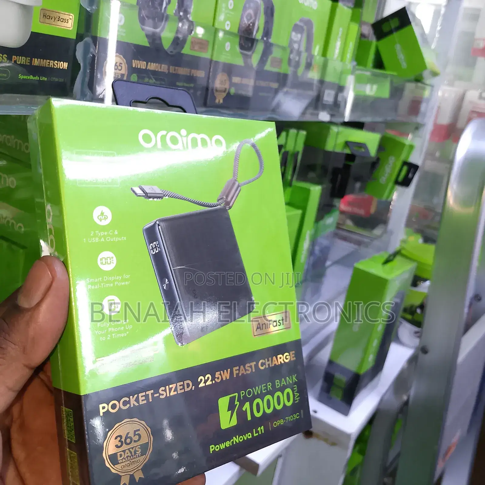 Oraimo Pocket Sized Powerbank 10000mah 22.5 Watts Anifast