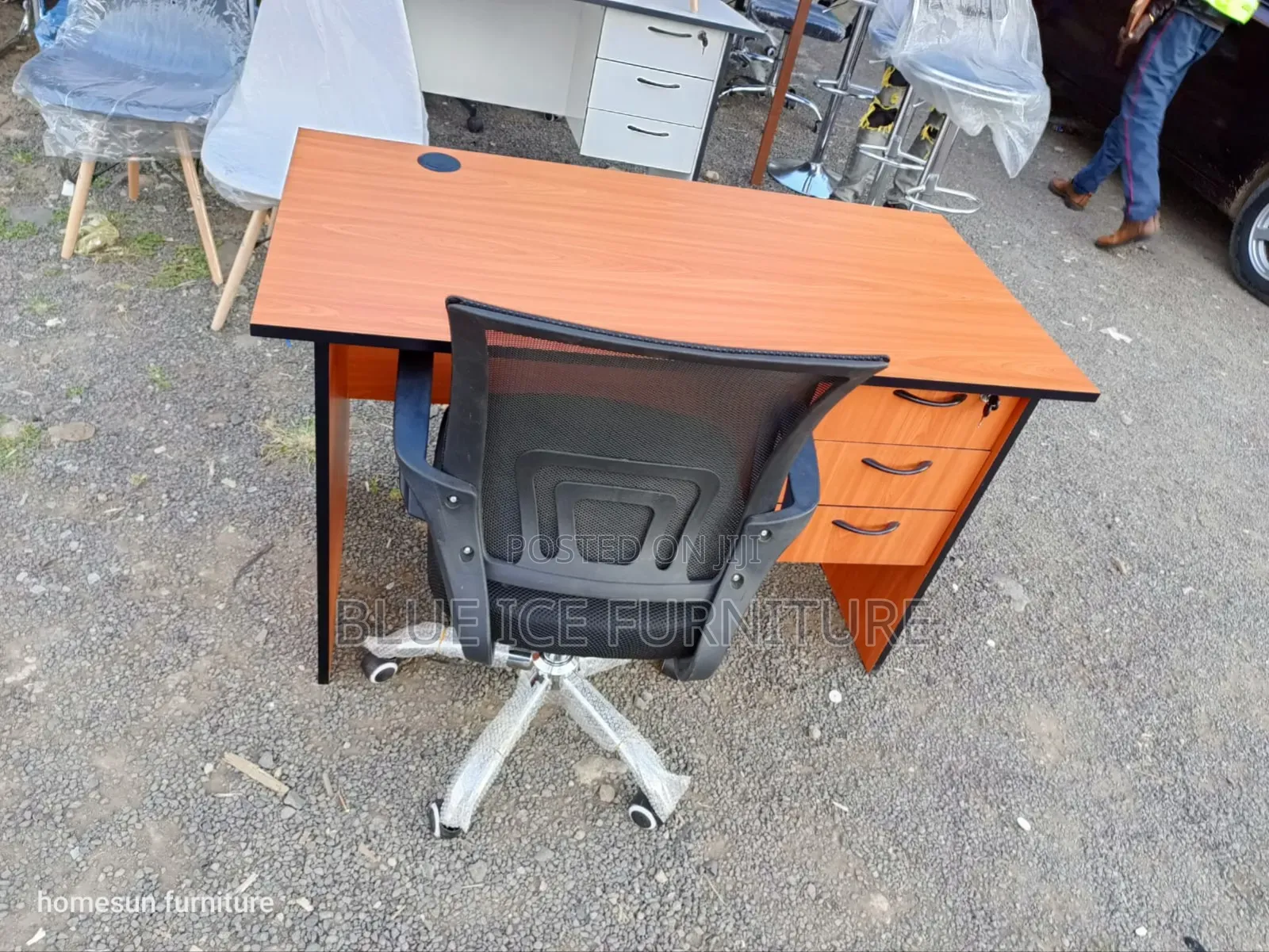 Study Table With Swivel Mesh Chair
