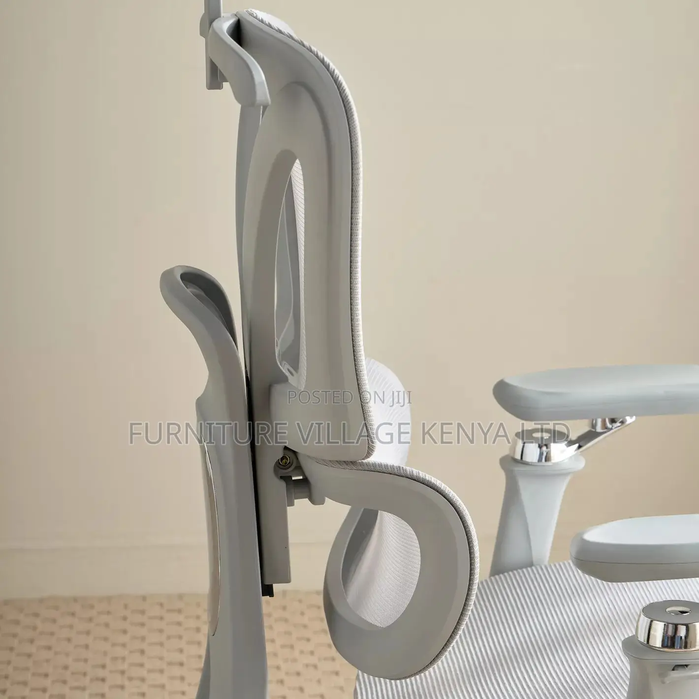 Office Chair; High Back White Orthopedic Office Seat