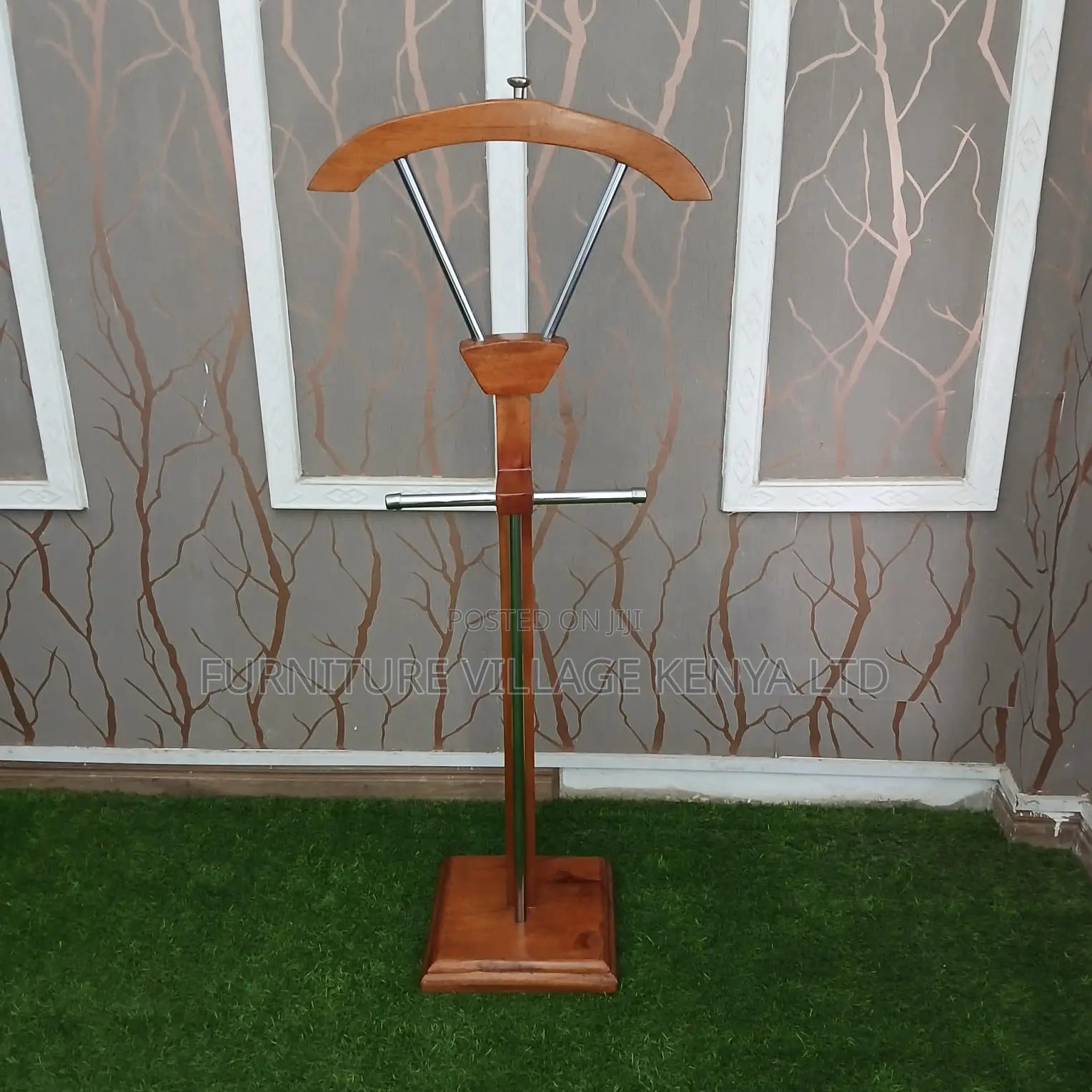 Coat Hanger; Modern Mahogany Office Coat Hanger