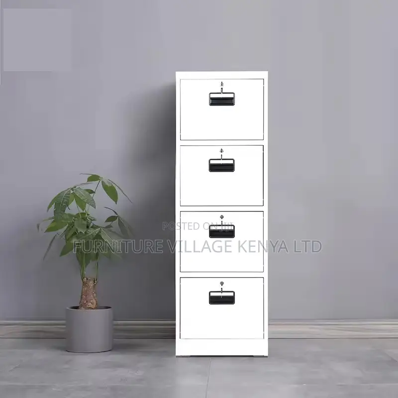 Office Cabinet; 4-drawer Metallic Filing Office Cabinet