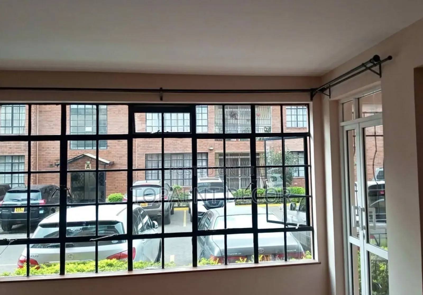 Door And Window Double Black Powder Coated Curtain Rods
