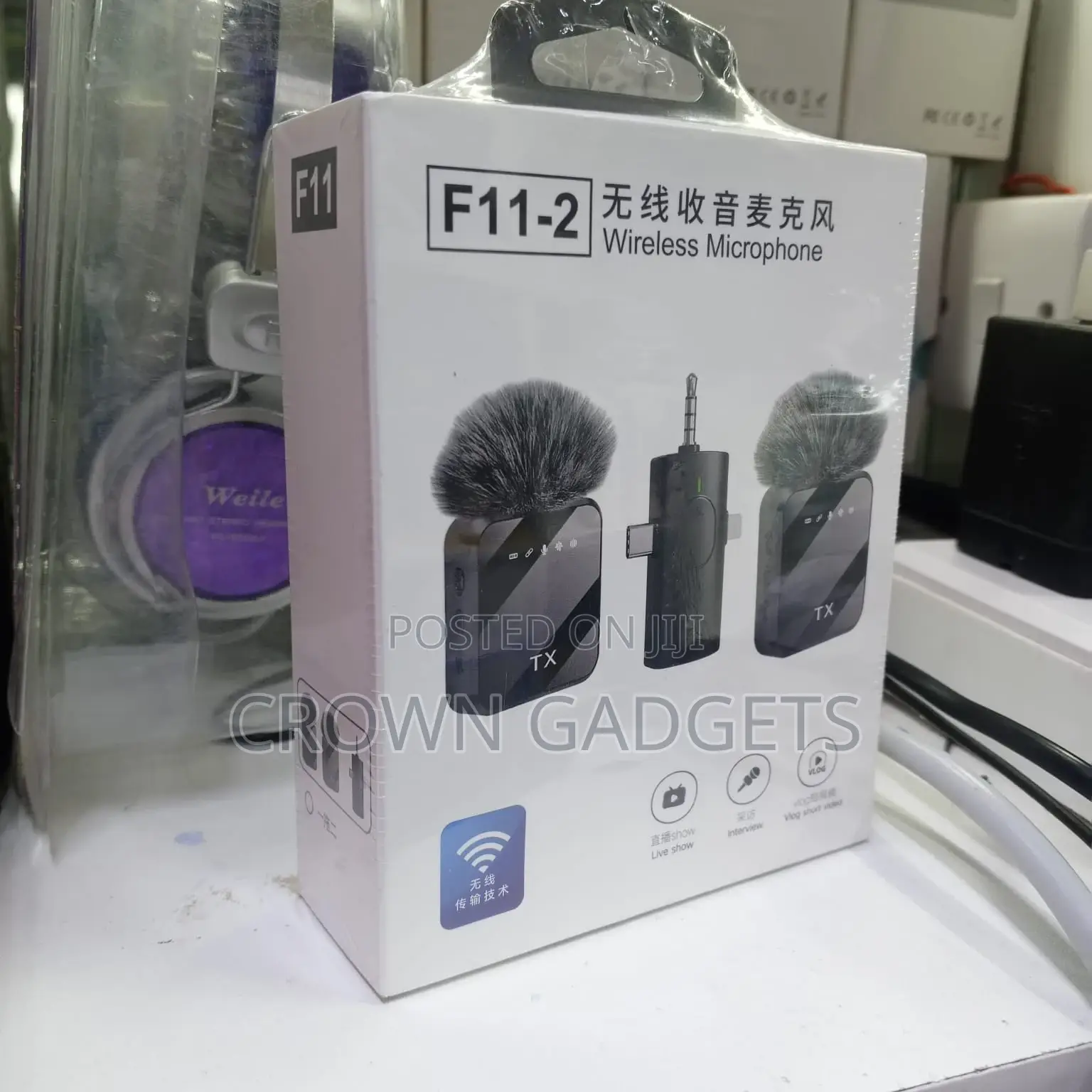 F11-2 Dual Wireless Lavalier Microphone System 2.4ghz