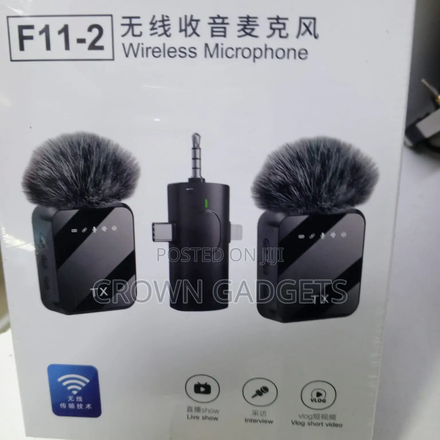 F11-2 Dual Wireless Lavalier Microphone System 2.4ghz