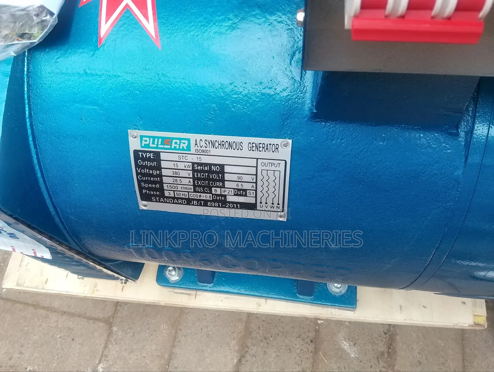 15 Kw 3 Phase Pulsar Alternator