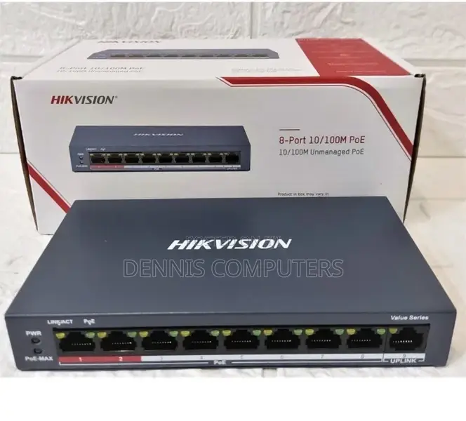 "Hikvision Ds-3e0109p-e/M(B) 8 Ports 100mbps Unmanaged Poe Switch "