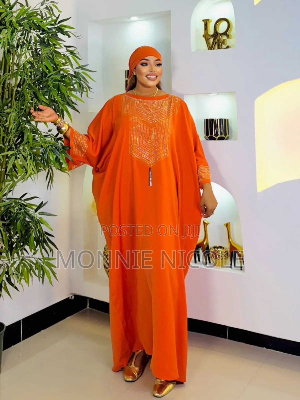 Elegant Orange Quality Dera/Abaya/Kaftan