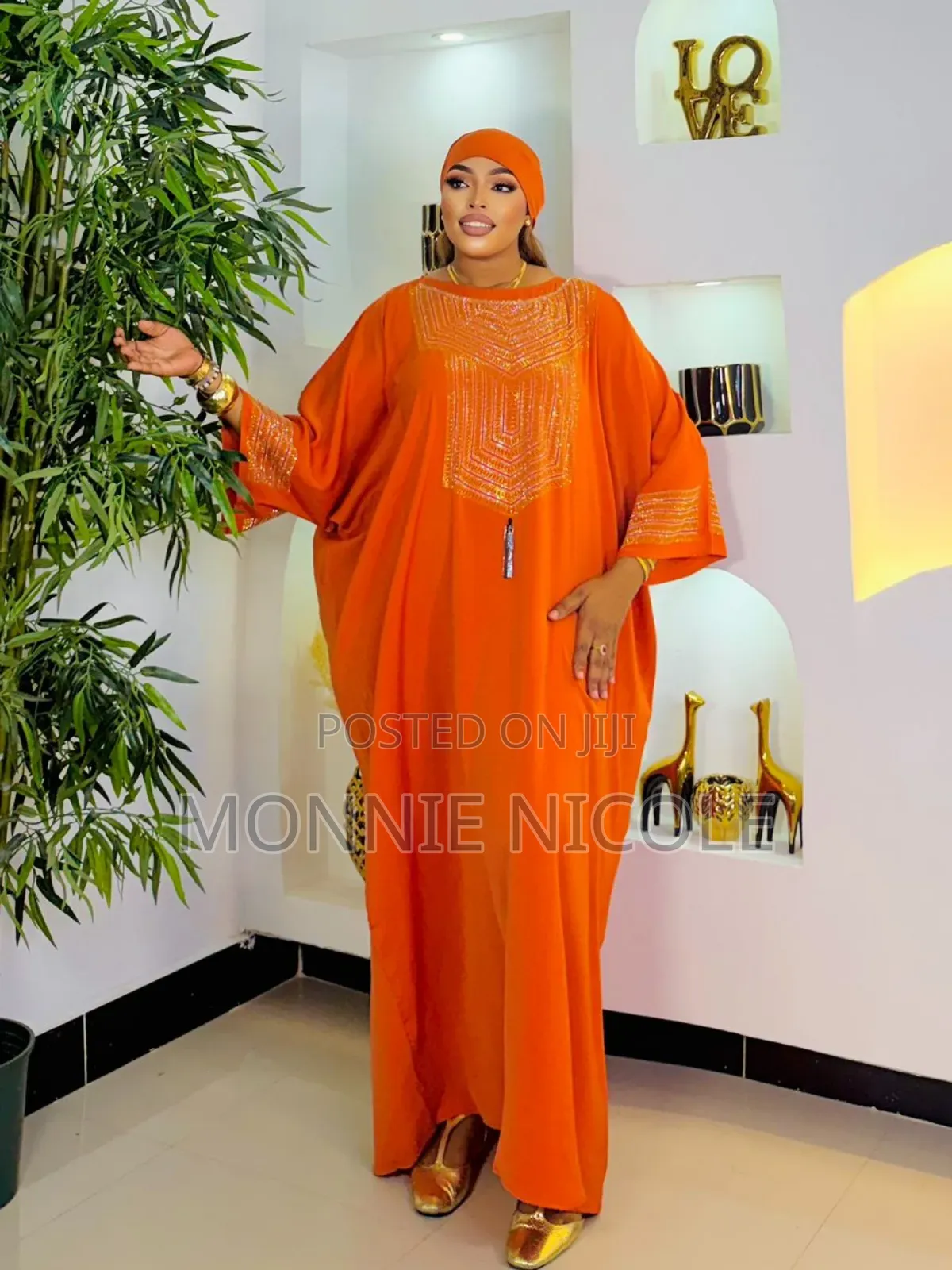 Elegant Orange Quality Dera/Abaya/Kaftan