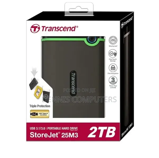 Transcend External HDD 2tb - Iron Grey - Ts2tsj25m3s