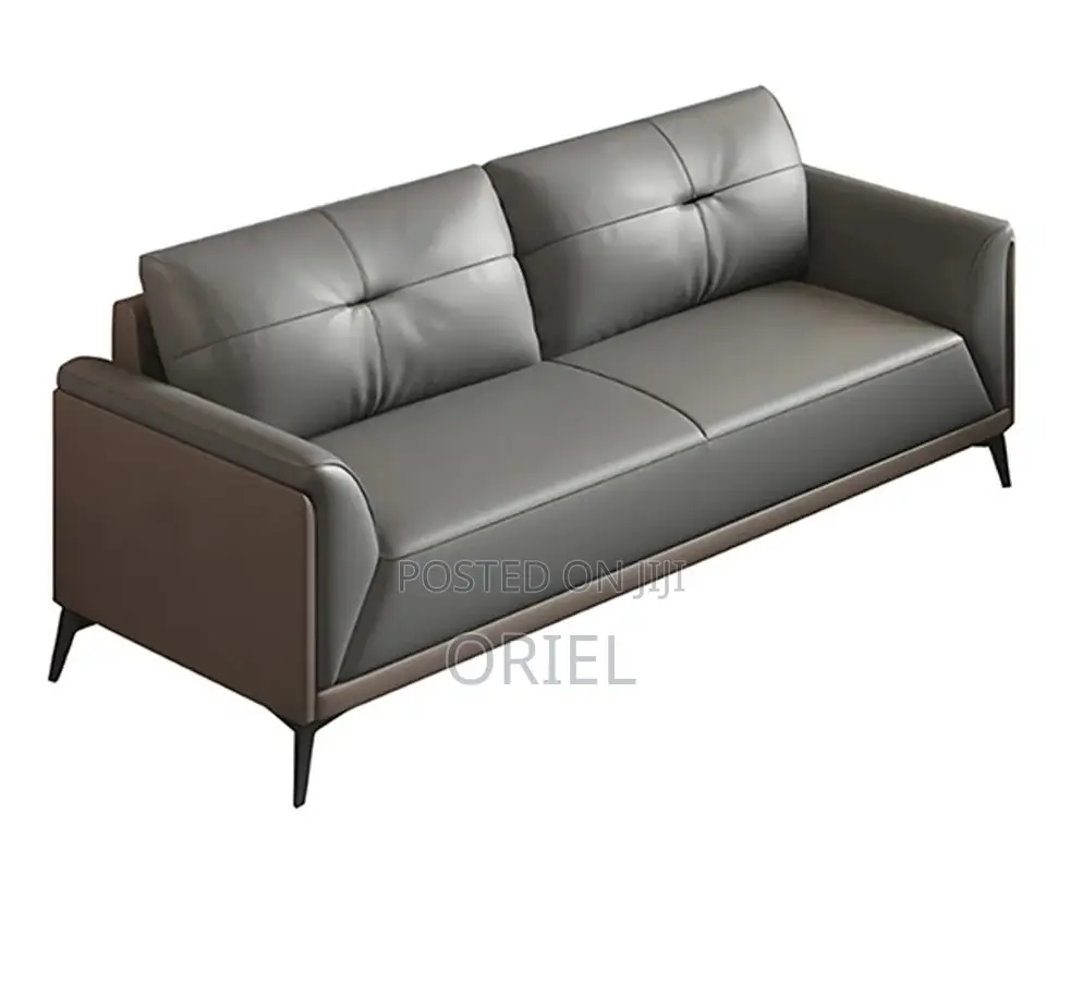 Office Sofa; Commercial Grade 5-Seater Leather Office Sofa