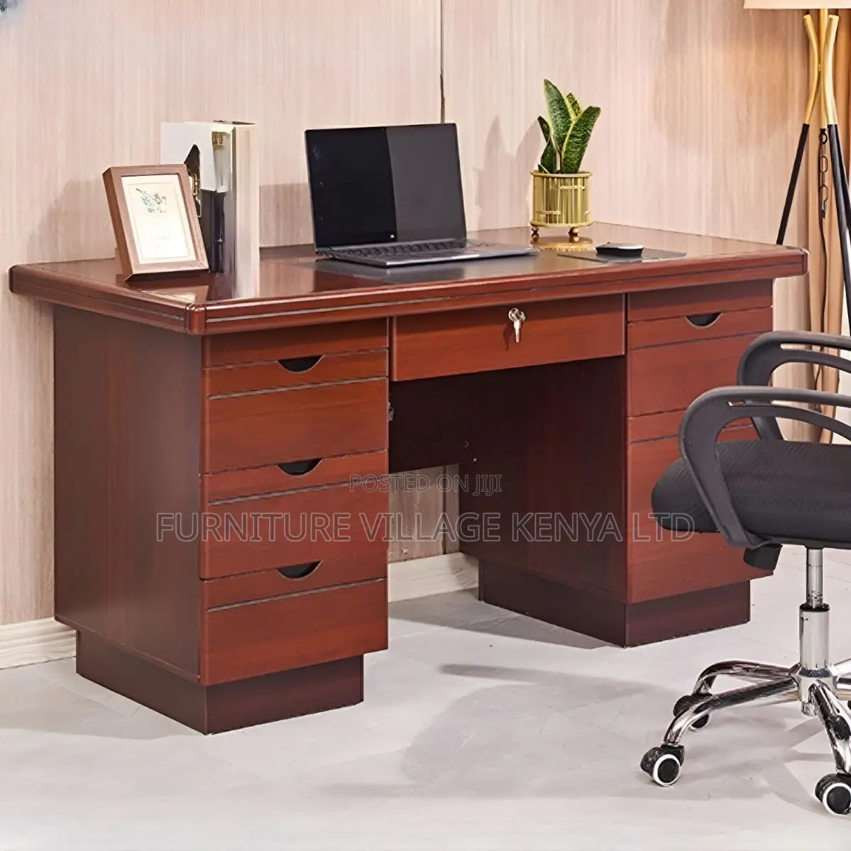 Executive Office Desk | 1.4m Mahogany Finish