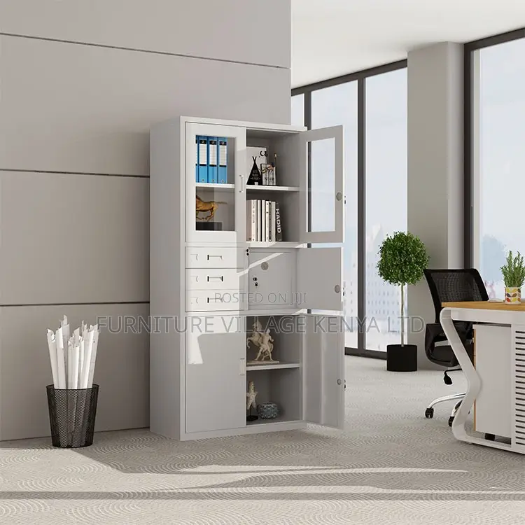 Office Cabinet; 2-door Metallic Cabinet With Safe