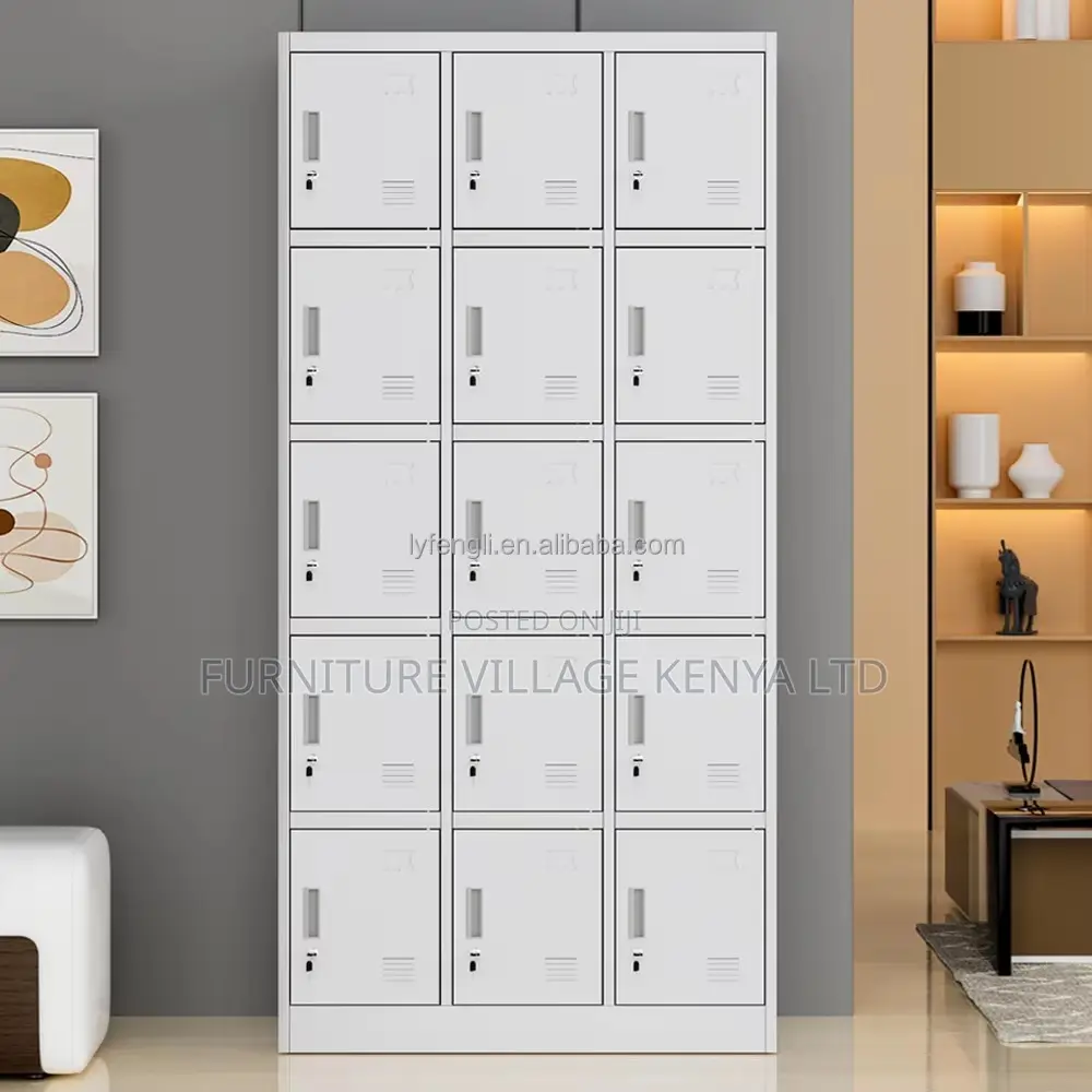 Office Cabinet: 15 Lockers Durable Metallic Cabinet
