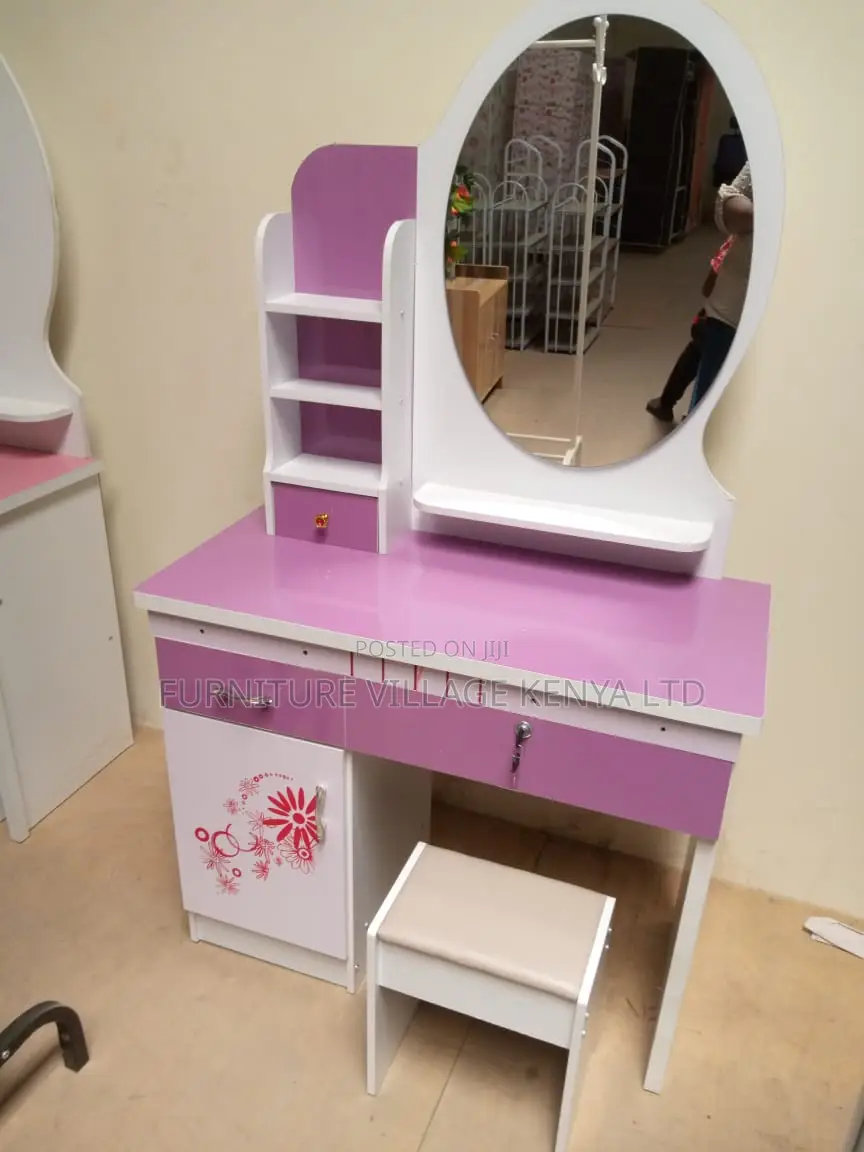 Dresser; White Vanity Dressing Table Set With Mirror