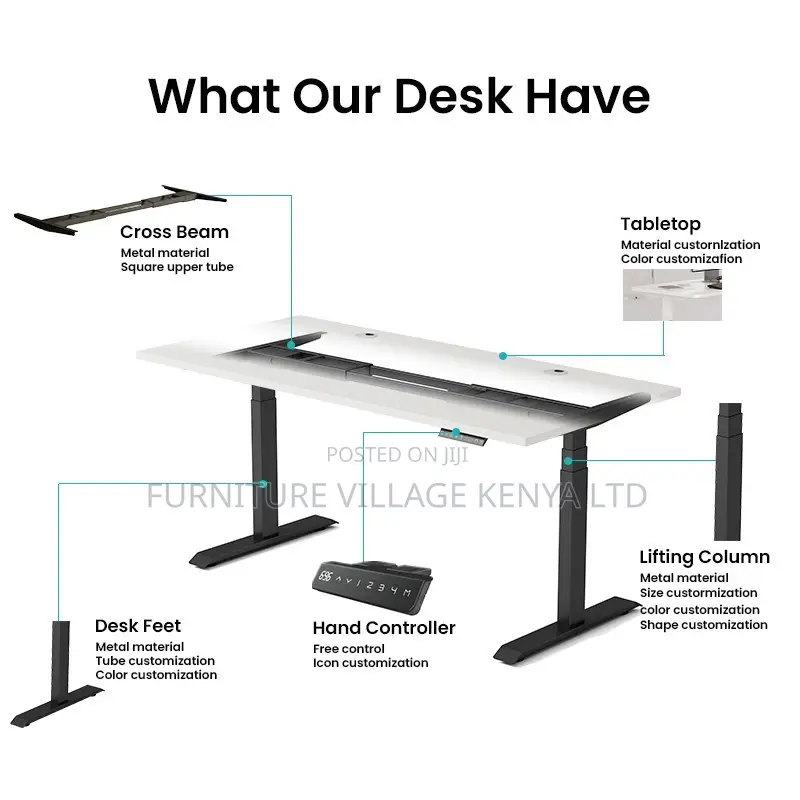 Office Desk; 160cm Height Adjustable Electric Standing Desk