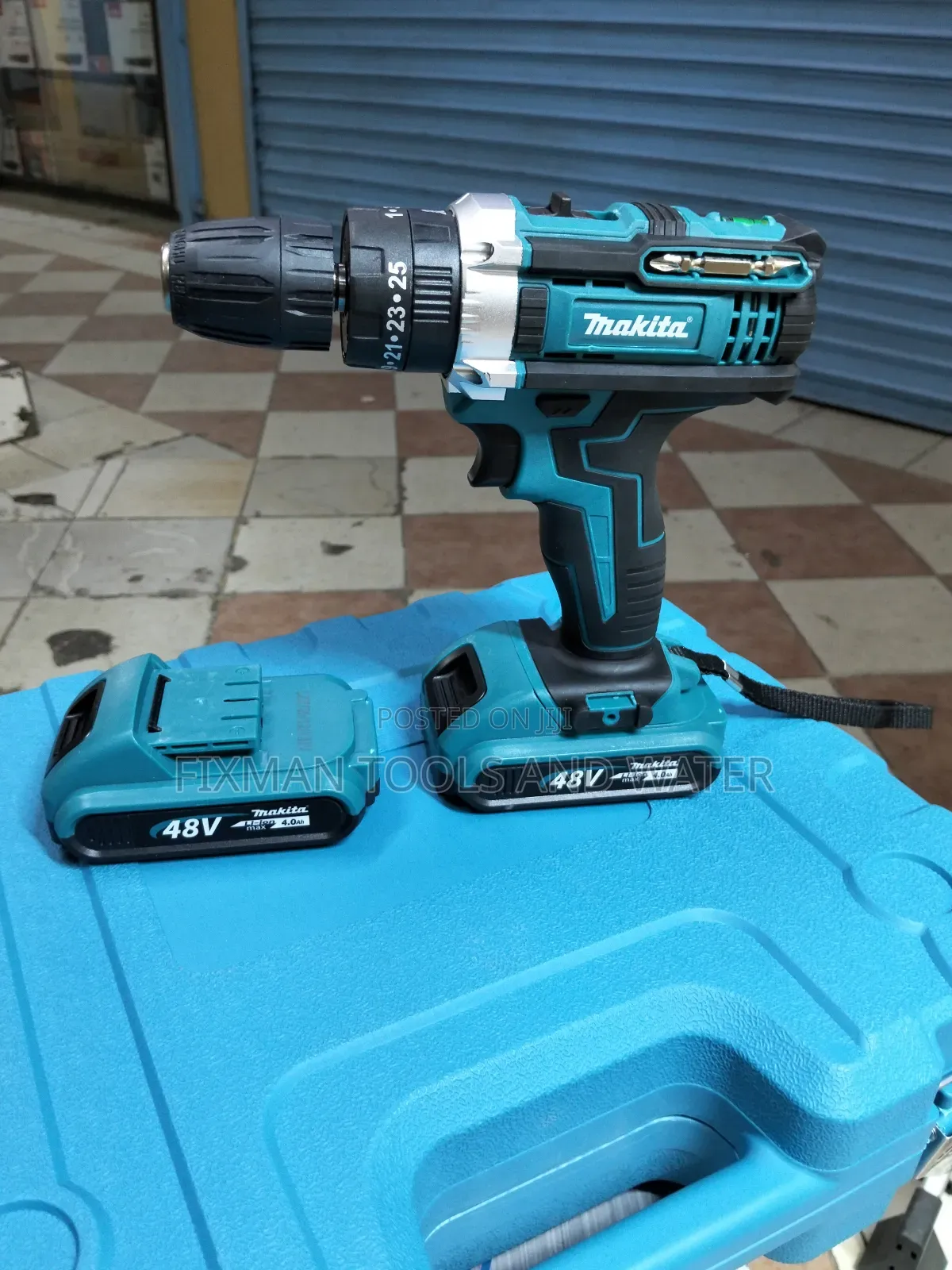 Makita Cordless Drill Set With Hummer 48 V 2 Battery And Accessories