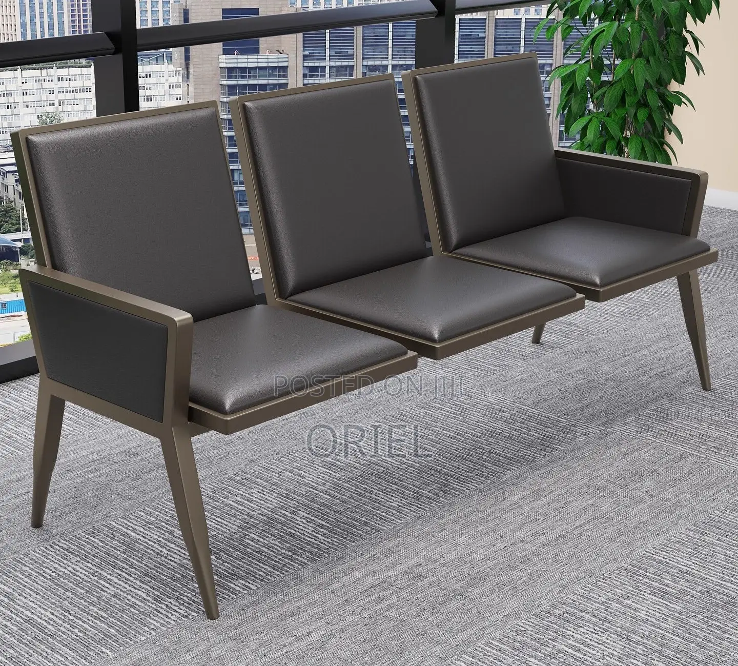 3-Seater Office Bench : Corporate Lobby Office Bench
