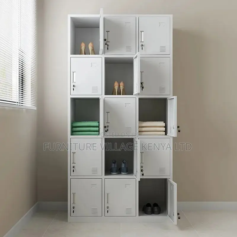 Storage Cabinets: 15-locker Staff Steel Cabinet