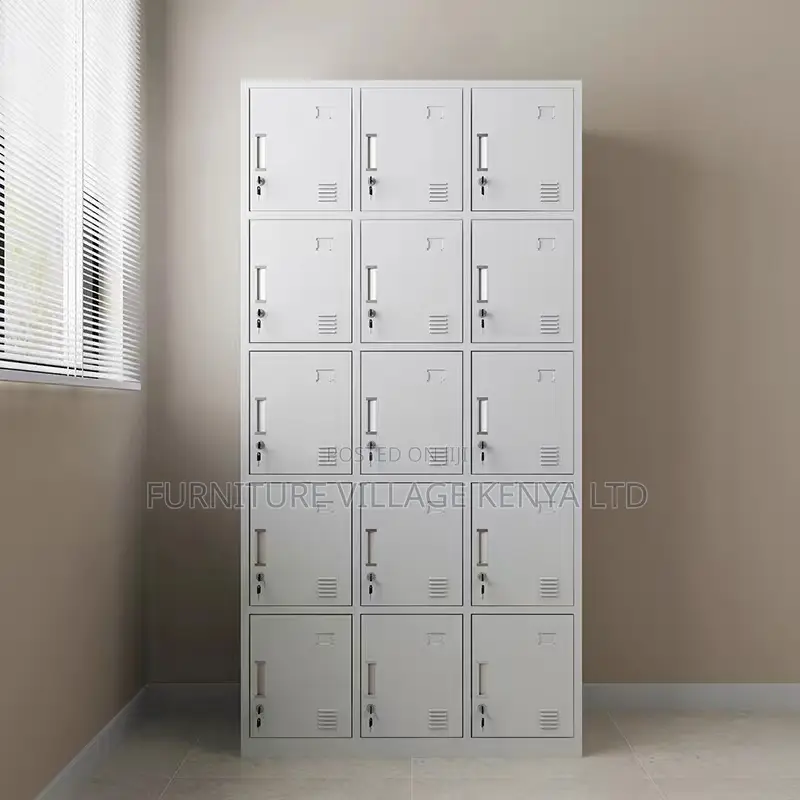 Storage Cabinets: 15-locker Staff Steel Cabinet