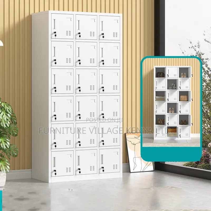 Storage Cabinets: 15-locker Staff Steel Cabinet