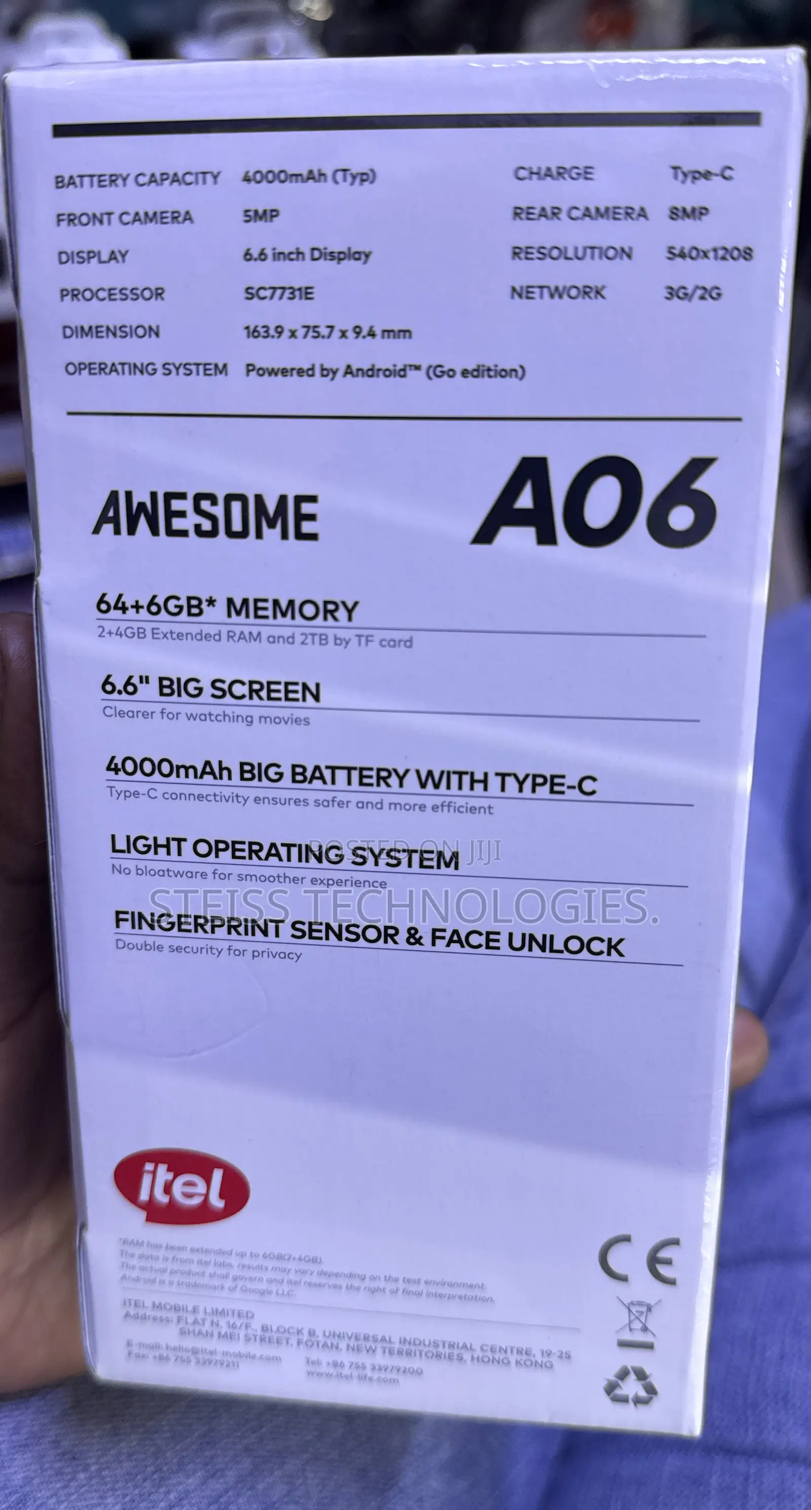 New Itel A06 64 GB Black
