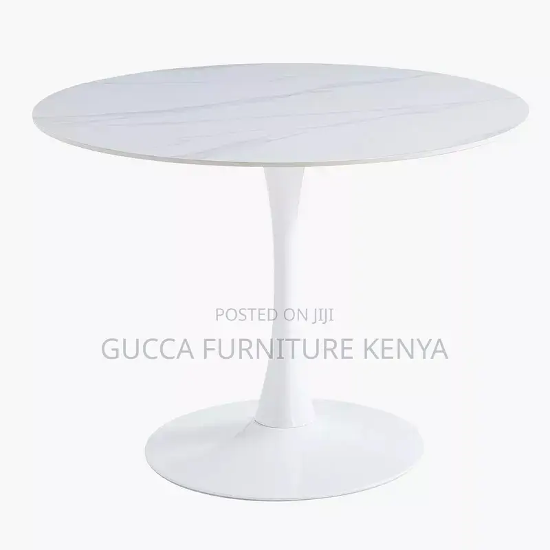 White Round Marble Dining Table