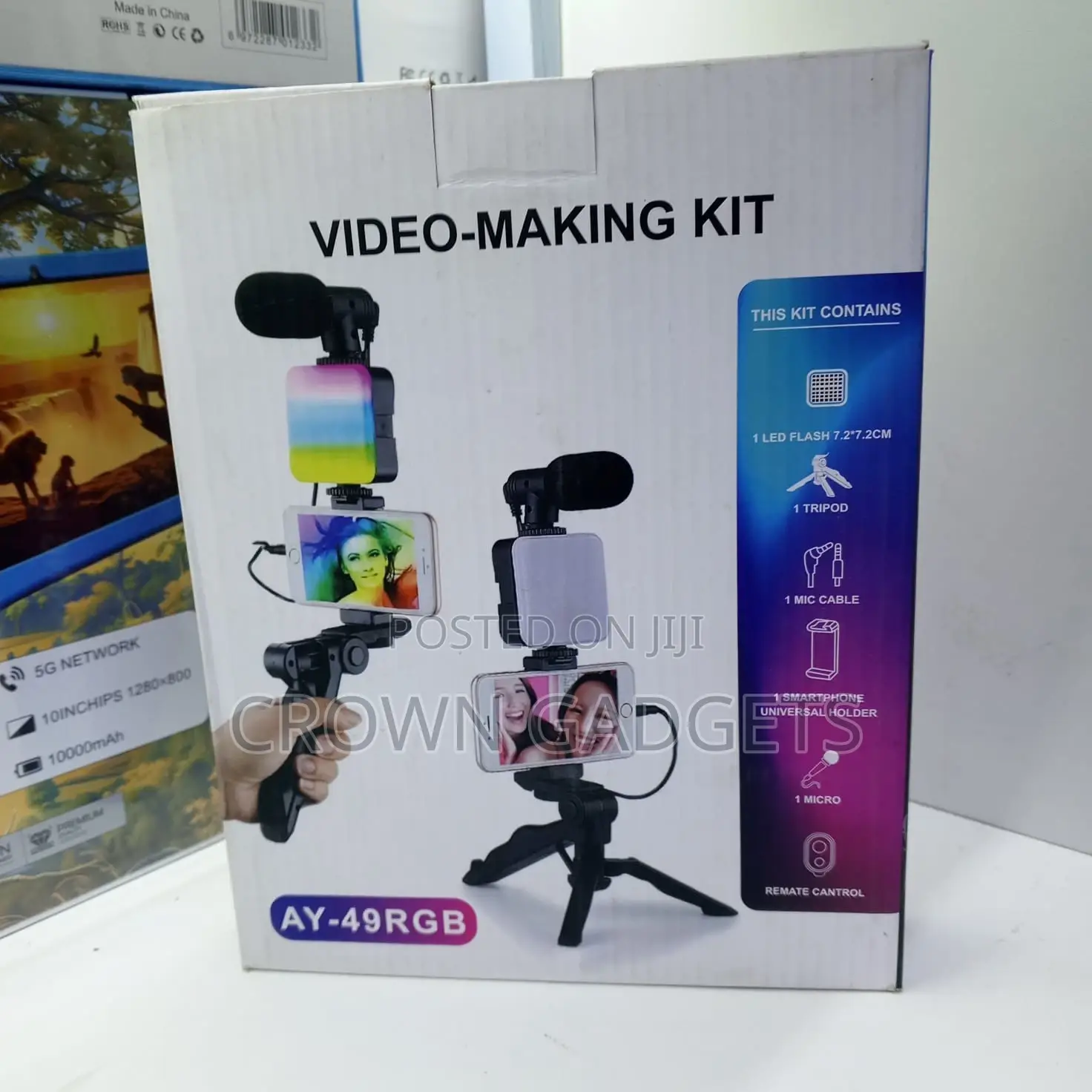 Ay-49rgb Video Making Kit With Mic Light Tripod
