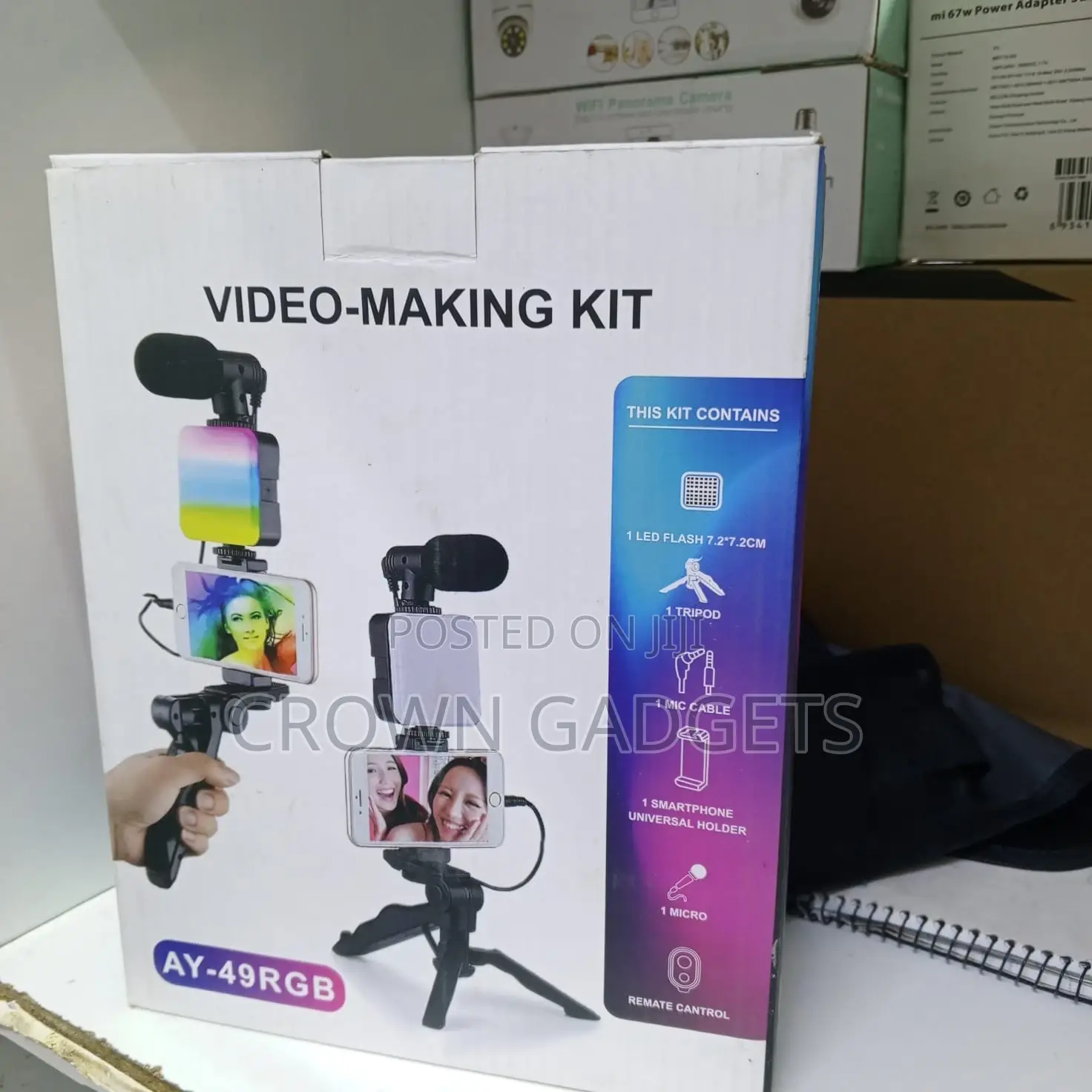 Ay-49rgb Content Creator Kit With Mic Tripod