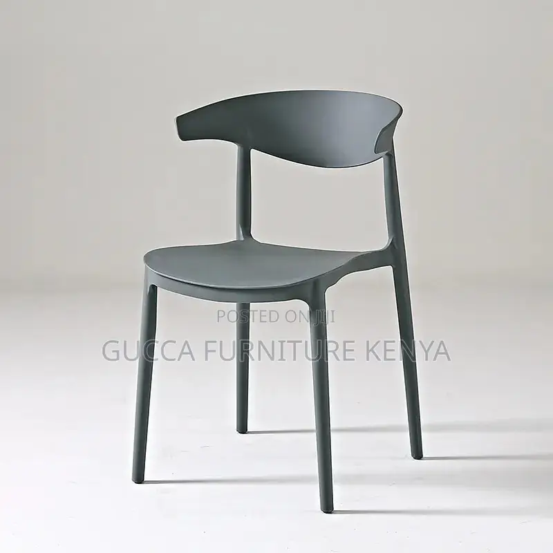 Strong Armless Stackable Black Plastic Chair