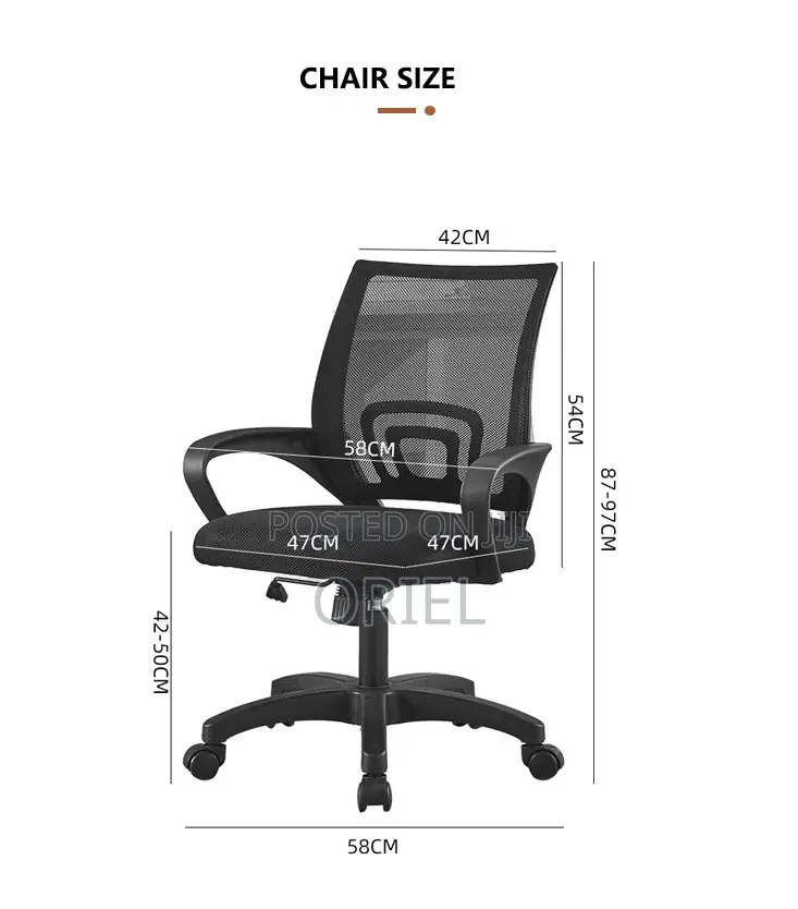 Office Chairs; Mesh Back Task Chair for Clerical Work