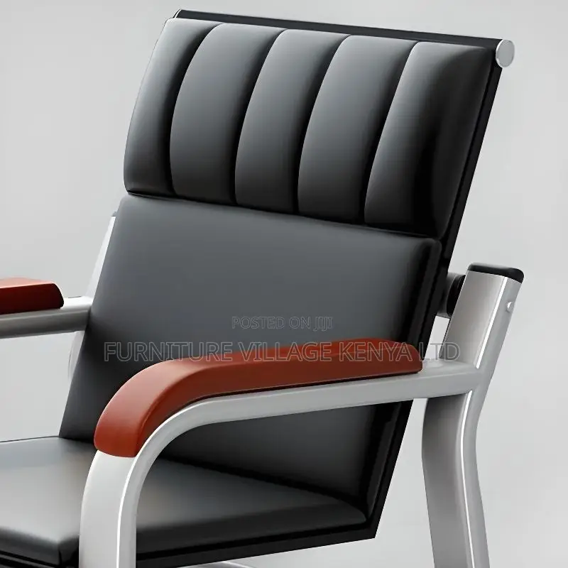Office Sofa; 5-seater Leather Padded Waiting Office Sofa