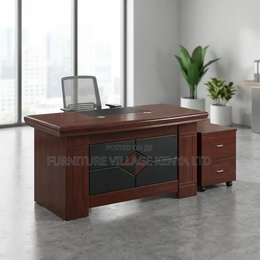 Office Desk; Mahogany Executive Office Desk - 1400mm