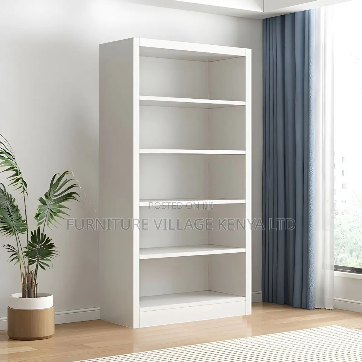 Office Bookshelf; Modern 5-tier Wooden Bookshelf